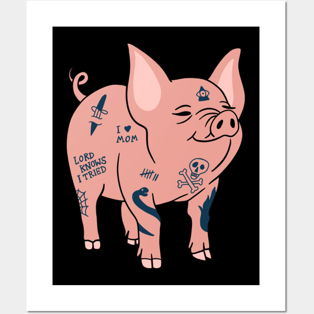 Tattooed Pig Wall Art by isstgeschichte